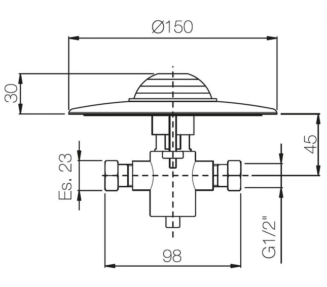 Porta&Bini - Rubinetto Pedaliera Ad Incasso A Pavimento