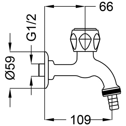Teorema - Rubinetto Lavatrice 1/2" Cromato