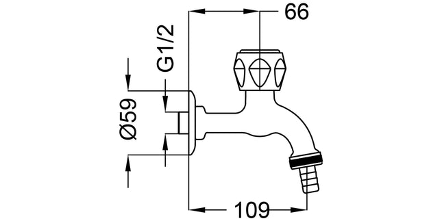 Teorema - Rubinetto Lavatrice 1/2" Cromato