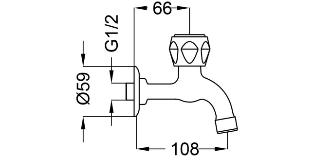 Teorema - Rubinetto Prolungato 1/2" Cromato