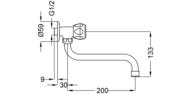 Teorema - Rubinetto A Snodo 1/2" Cromato