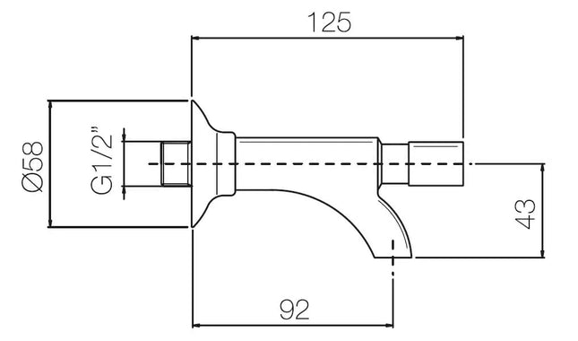 Porta&Bini - Rubinetto A Muro Con Pulsante - Colore: Ottone Giallo