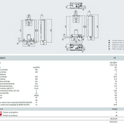 Ariston - Next Evo X 11 Eu Scaldabagno Tiraggio Forzato A Gpl Da 11 Litri Camera A Stagna - Articolo: 3632432