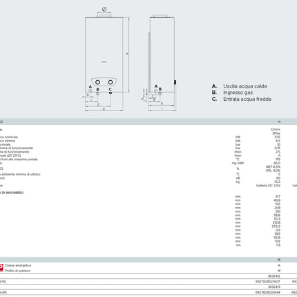 Ariston - Fast R X Scaldabagno Istantaneo 14 Litri Camera Aperta Gpl - Articolo: 3632415