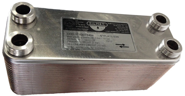 Zilmet - Scambiatore Per Termocamino 26 Piastre Da 3/4"