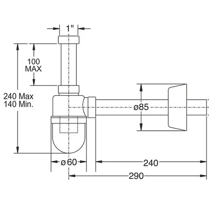 Bonomini - Sifone A Bottiglia 11/4" In Abs Cromato - Articolo: 0570Ot25K7