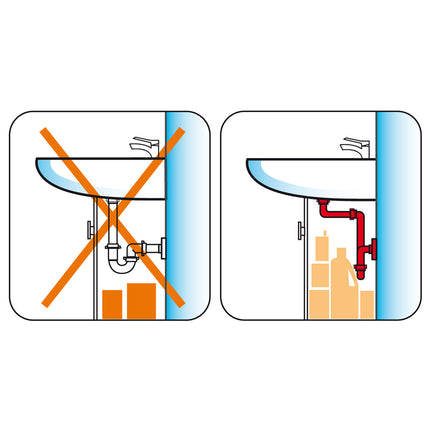 Lira - Sifone salvaspazio da 1" 1/4 Ø32/40 per lavabo - Articolo: A.1115.01