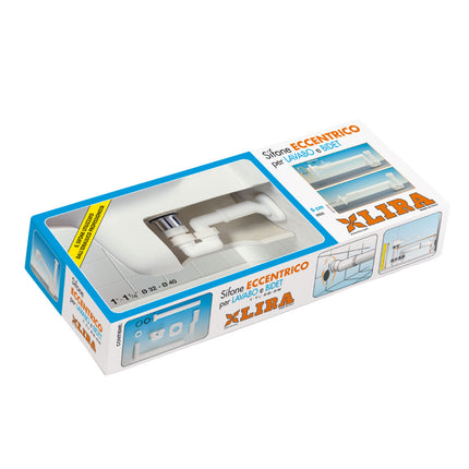 Lira - Sifone eccentrico da 1" 1/4 Ø32/40 in ABS per lavabo/bidet - Articolo: 1643.001