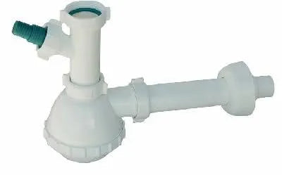 Sifone 1 Via Per Lavello Inox Senza Piletta Con Attacco Lavatrice