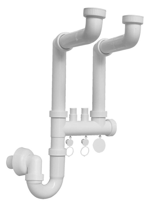 Sifone Salvaspazio A Due Vie Per Lavello Inox