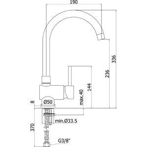 Paffoni - Miscelatore Lavello Cromato Canna Ombrello - Serie: Stick