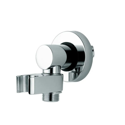 Bossini - Supporto Doccia Tondo Girevole Con Presa D'Acqua In Ottone Cromato