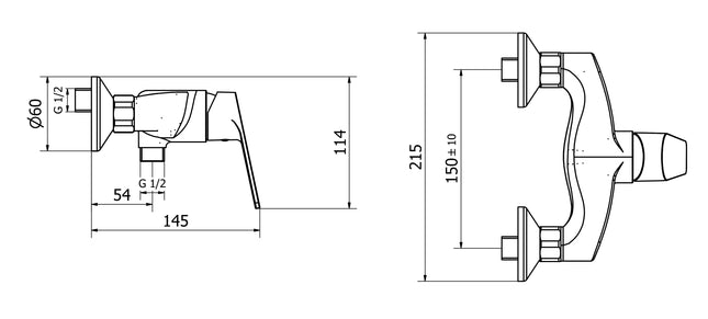 Teorema - Miscelatore Doccia Esterno Cromato - Serie: Sonic