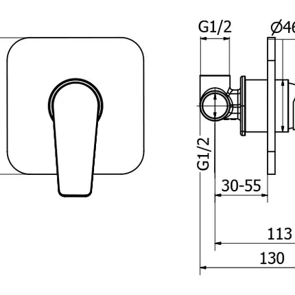 Teorema - Miscelatore Incasso Doccia Cromato - Serie: Sonic