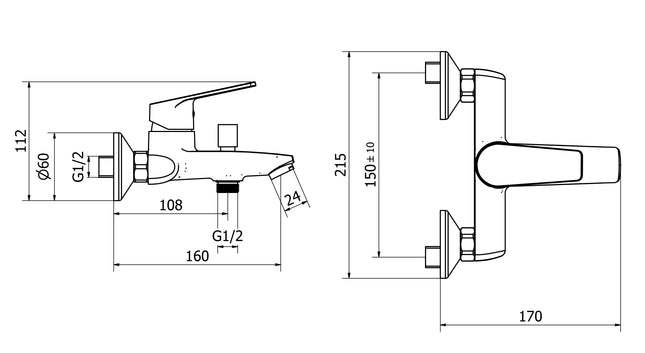 Teorema - Miscelatore Vasca Completo Cromato - Serie: Sonic