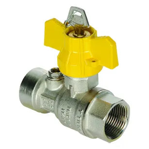 Tiemme - Valvola/Arresto Gas Diritta Femmina/Femmina 1" A Passaggio Totale Con Presa Pressione E Chiave Iso07/En10226