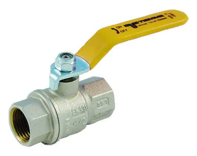 Tiemme - Valvola/Arresto A Sfera Gas Diritta Femmina/Femmina 1/2" Con Leva Gialla