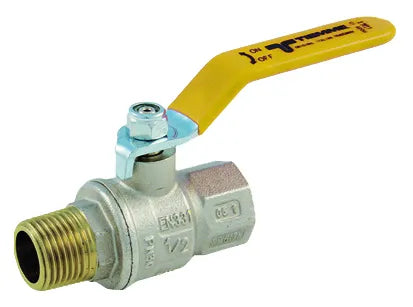 Tiemme - Valvola/Arresto A Sfera Gas Diritta Maschio/Femmina 1/2" Con Leva Gialla