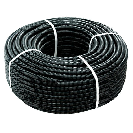 Tubo Corrugato Nero Ø20 Con Sonda Tirafilo - Rotolo 100 Metri