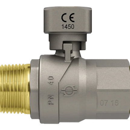 Fiv - Valvola Gas Diritta 1/2" Con Cappuccio Di Sicurezza Piombabile