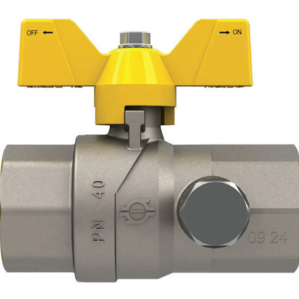 Valvola Gas Dritta Con Presa Di Pressione Femmina E Femmina