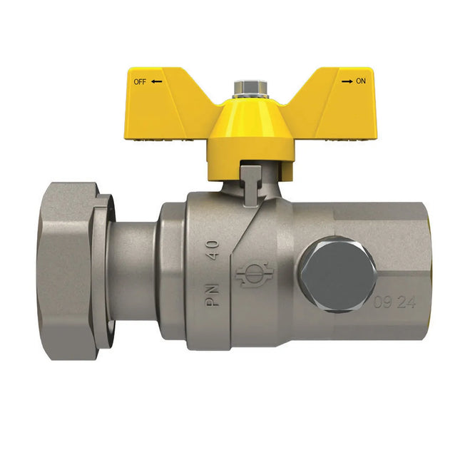 Fiv - Valvola Gas Diritta Femmina 1" Con Girello 11/4" E Presa Pressione