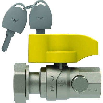 Fiv - Valvola Gas Diritta Femmina 3/4" Con Girello 1" - Presa Pressione E Chiave