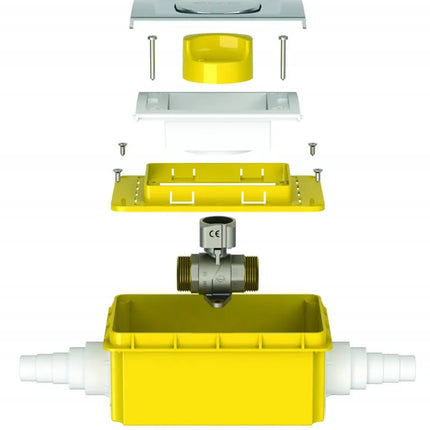 Valvola Gas Dritta Mm 3/4 Con Cassetta Da Incasso