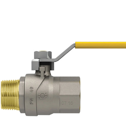 Fiv - Valvola Gas Diritta Maschio/Femmina 1/2" Con Leva Gialla