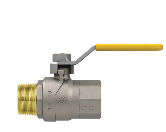 Fiv - Valvola Gas Diritta Maschio/Femmina 1/2" Con Leva Gialla