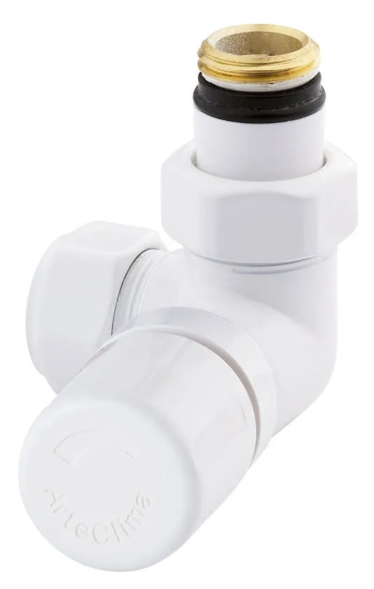 Arteclima - Valvola Termostatizzabile Angolare Da 3/8" Versione Destra - Colore: Total White - Art. 30638Tw