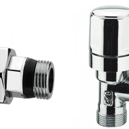 Arteclima - Valvola Termo + Detentore 3/8" A Squadra Per Rame/Multistrato - Colore: Cromo