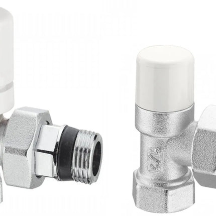 Arteclima - Valvola Termostatizzabile E Detentore A Squadra Da 1/2" Attacco Ferro - Colore: Cromo - Art. 30212St+21012St