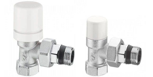 Arteclima - Valvola manuale + detentore da 3/8" attacchi dritti per tubi in ferro - Colore: Cromo - Art. 30238St+21038St