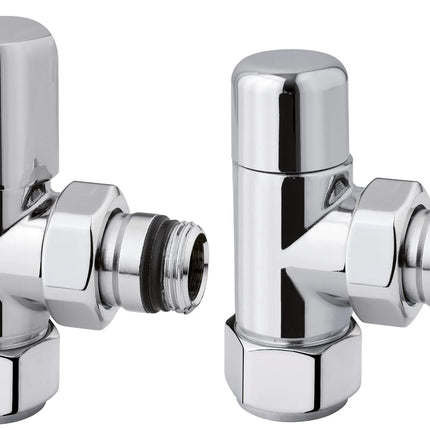 Arteclima - Valvola Termostatizzabile E Detentore A Squadra Per Radiatori, Cromo