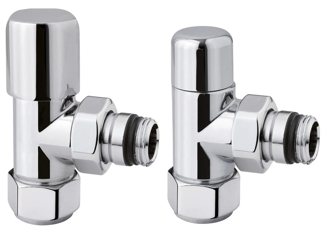 Arteclima - Valvola Termostatizzabile E Detentore A Squadra Per Radiatori, Cromo