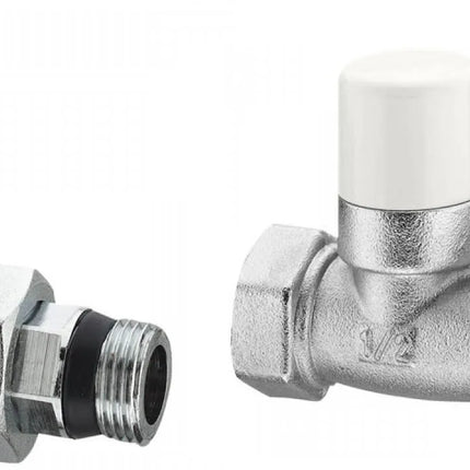 Arteclima - Valvola Termo + Detentore 1/2" Diritti Attacco Ferro - Colore: Cromo