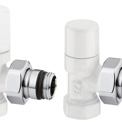 Arteclima - Valvola Termo + Detentore 1/2" A Squadra Attacco Ferro - Colore: Bianco