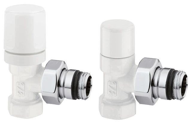 Arteclima - Valvola Termo + Detentore 1/2" A Squadra Attacco Ferro - Colore: Bianco