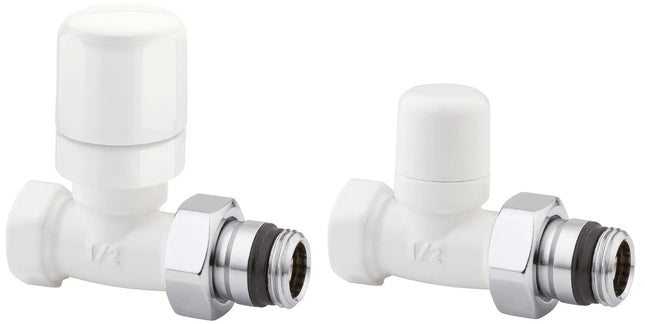 Arteclima - Valvola Termo + Detentore 1/2" Diritti Attacco Ferro - Colore: Bianco