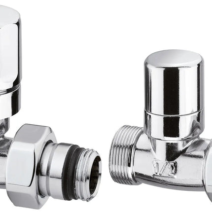 Arteclima - Valvola Termostatizzabile E Detentore Diritti Da 3/8" Attacco Tubo Rame/Multistrato - Colore: Cromo - Art. 30138Cll+13038Cls