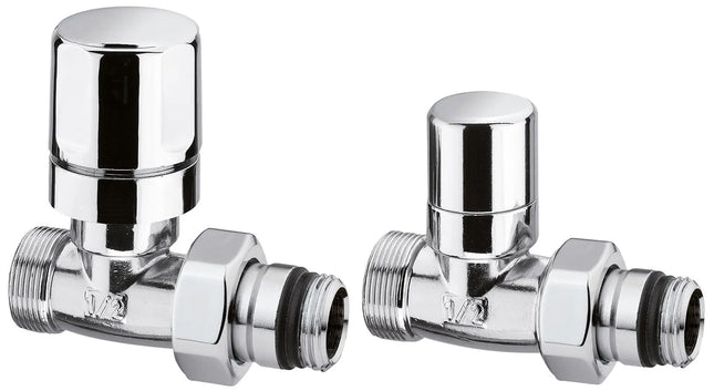 Arteclima - Valvola Termostatizzabile E Detentore Diritti Da 3/8" Attacco Tubo Rame/Multistrato - Colore: Cromo - Art. 30138Cll+13038Cls