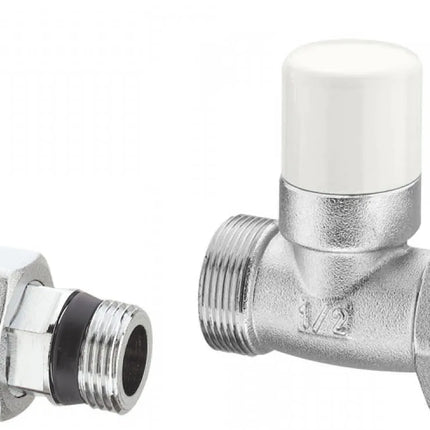 Arteclima - Valvola manuale + detentore da 3/8" attacchi dritti per tubi in rame/multistrato - Colore: Cromo - Art. 30138St+13038St