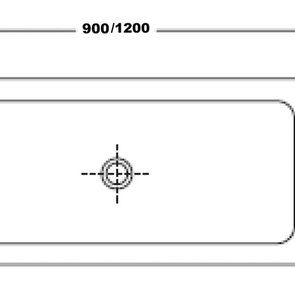 Vasca A Canale 120X45 Cm In Porcellana Bianco