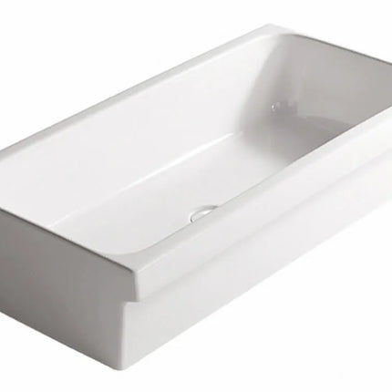 Vasca A Canale 90 Cm In Porcellana Bianco