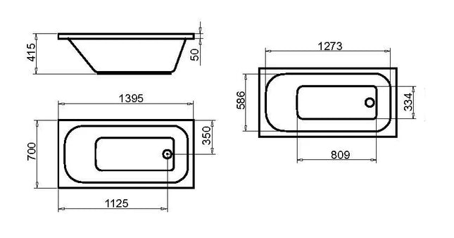 Vasca In Vetroresina 140X70 Cm
