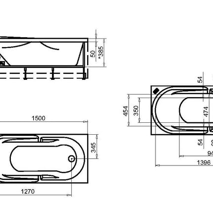 Vasca In Vetroresina 150X70 Cm