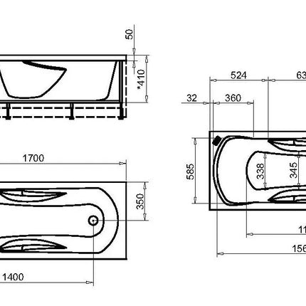 Vasca In Vetroresina 170X70 Cm