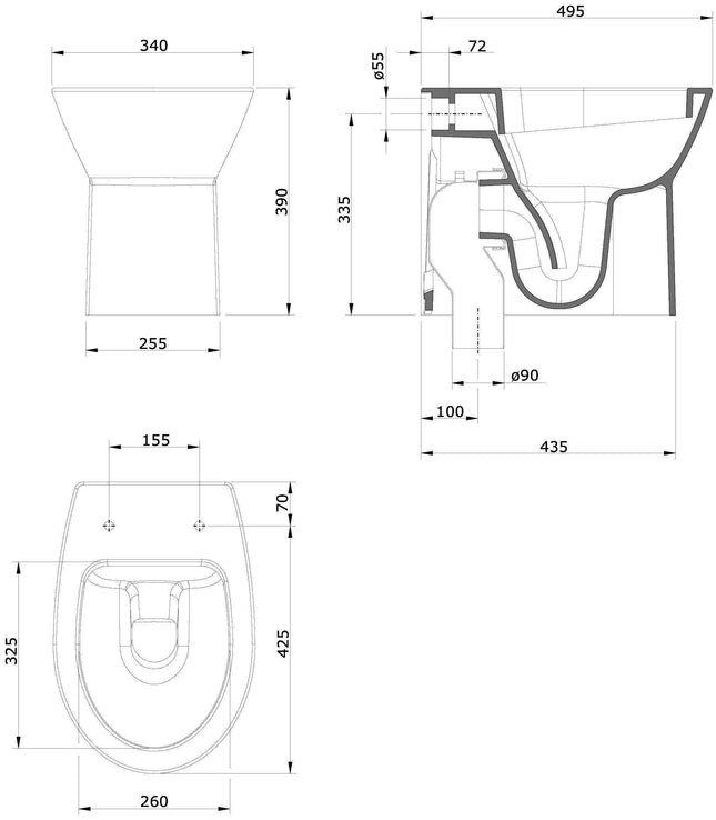 Vaso A Pavimento Easy Compact Bianco