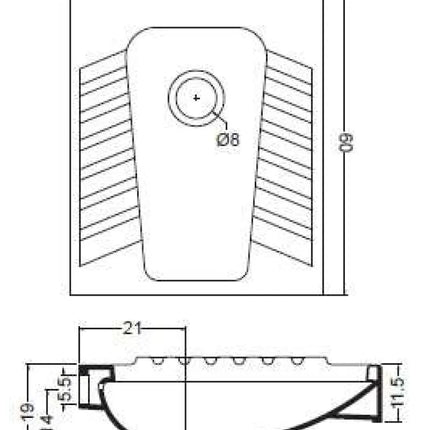 Vaso Alla Turca A Pavimento In Porcellana